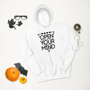 Open Your Mind Exclusive White Hoodie for Men and Women