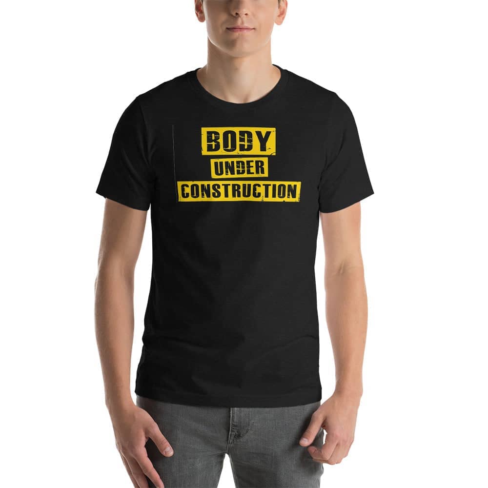 Body Under Construction Funny Black T Shirt for Men and Women freeshipping - Catch My Drift India