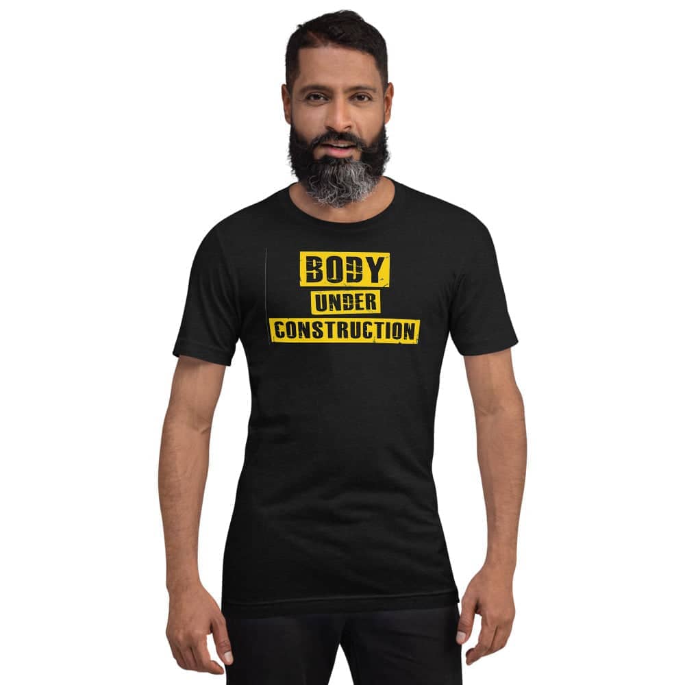 Body Under Construction Funny Black T Shirt for Men and Women freeshipping - Catch My Drift India