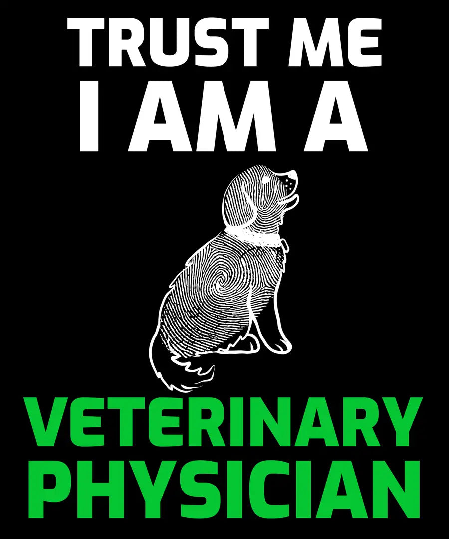 Veterinary Physician "Trust Me" Black T-Shirt | Premium Design | Catch My Drift India - Catch My Drift India Clothing black, clothing, doctor, made in india, physician, shirt, t shirt, tshirt