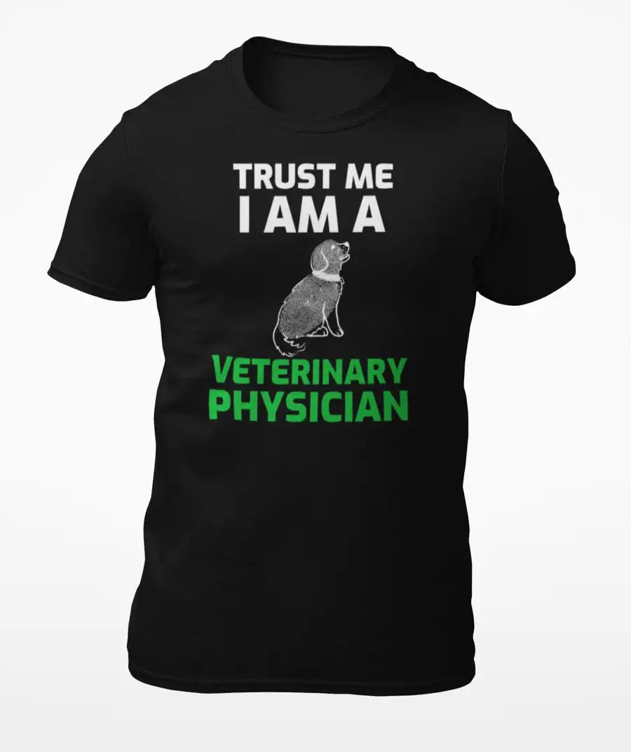 Veterinary Surgeon "Trust Me" Black T-Shirt | Premium Design | Catch My Drift India - Catch My Drift India Clothing black, clothing, doctor, made in india, shirt, surgeon, t shirt, tshirt, ve
