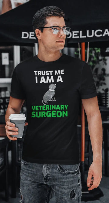 Veterinary Surgeon "Trust Me" Black T-Shirt | Premium Design | Catch My Drift India - Catch My Drift India Clothing black, clothing, doctor, made in india, shirt, surgeon, t shirt, tshirt, ve
