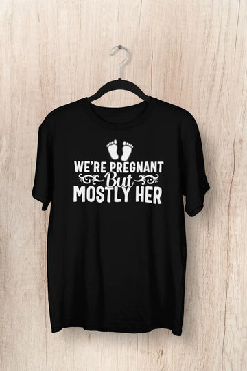We/re  But Mostly Her Black T Shirt for Men | Premium Design | Catch My Drift India