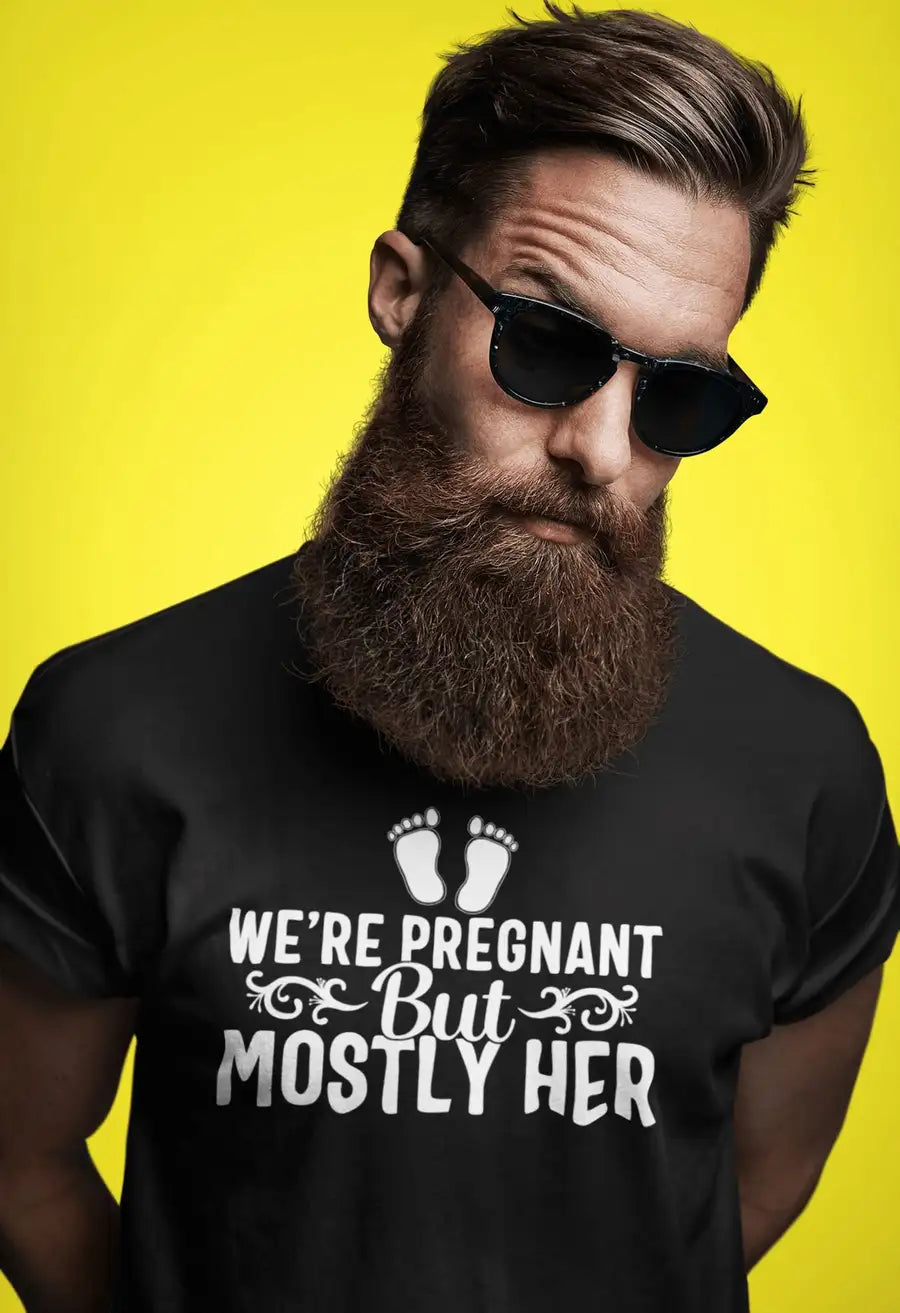 We/re But Mostly Her Black T Shirt for Men, Premium Design