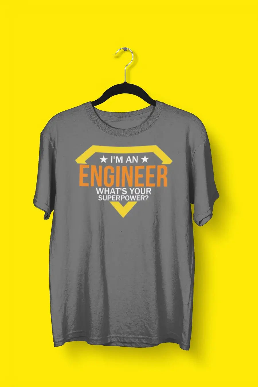 What's Your Super Power Engineer T Shirt for Men | Premium Design | Catch My Drift India - Catch My Drift India Clothing black, clothing, engineer, engineering, made in india, multi colour, s